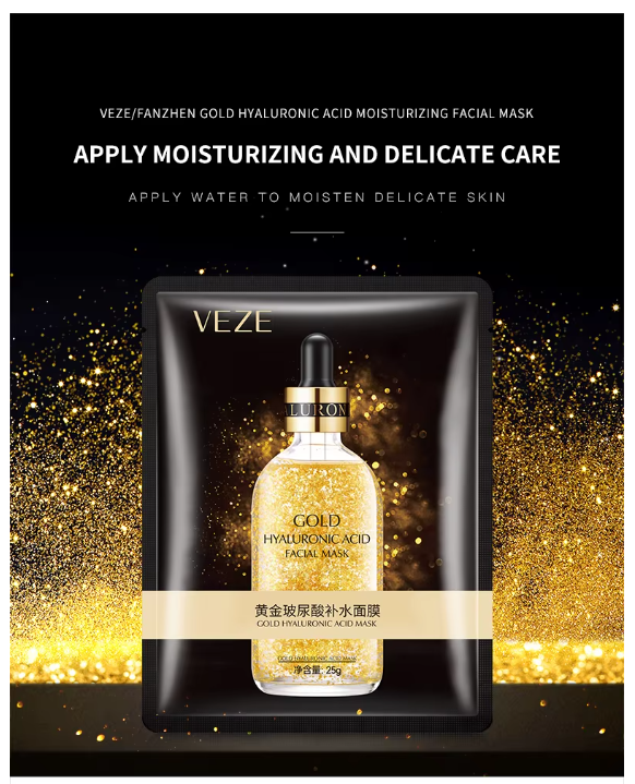 24K gold facial mask for deep hydration, brightening, and revitalizing the skin for a radiant complexion.