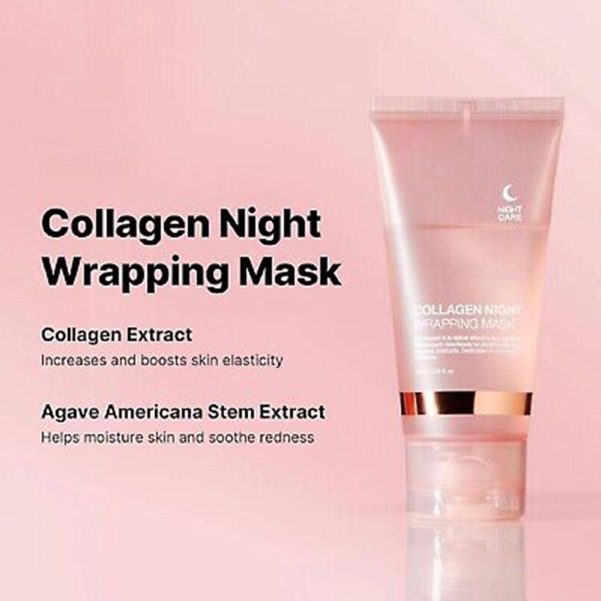 Collagen night wrapping mask for deep hydration and skin repair, helping improve elasticity and promote a firmer, youthful complexion overnight.