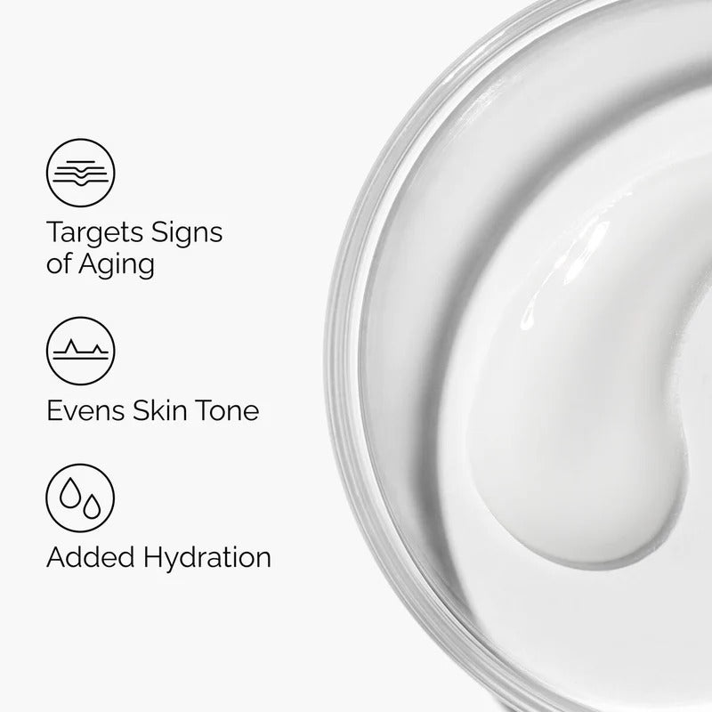 Targets signs of aging, evens skin tone, and adds hydration for smoother, healthier, and more radiant skin