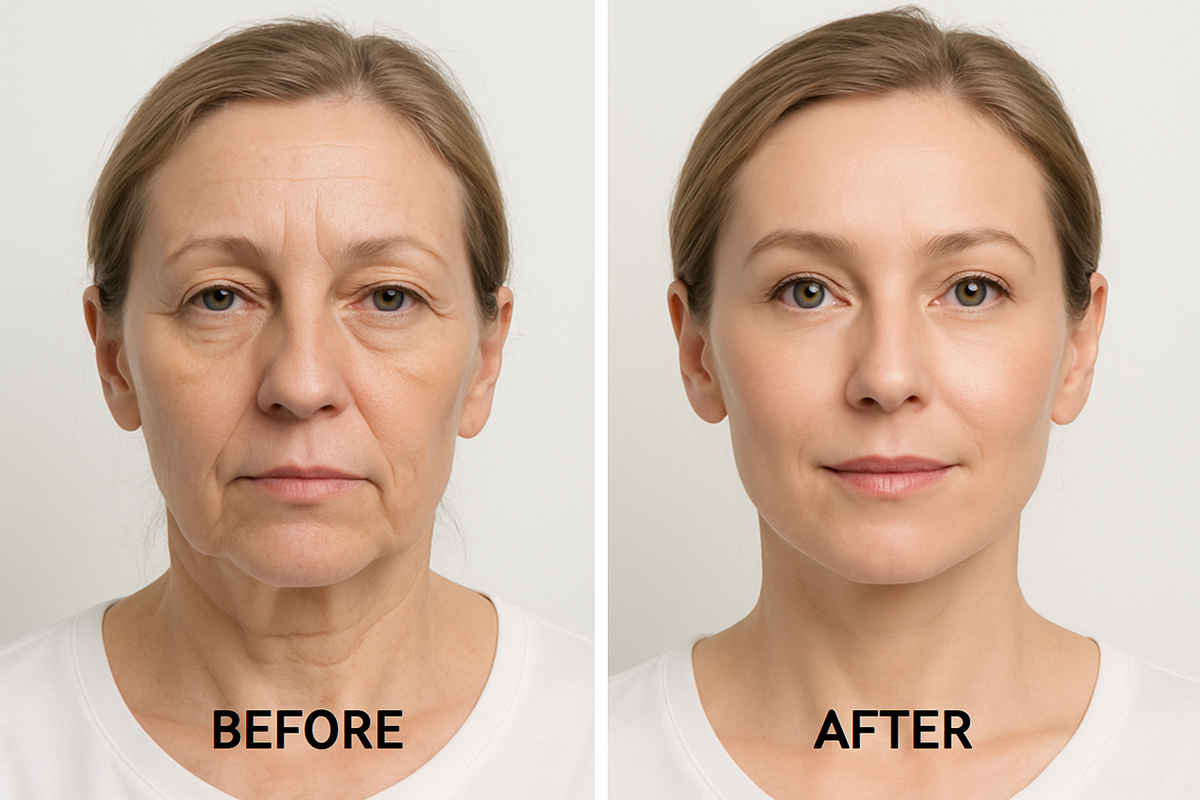 HIFU helps lift and tighten skin at home, giving a non-surgical face lift with a youthful appearance.