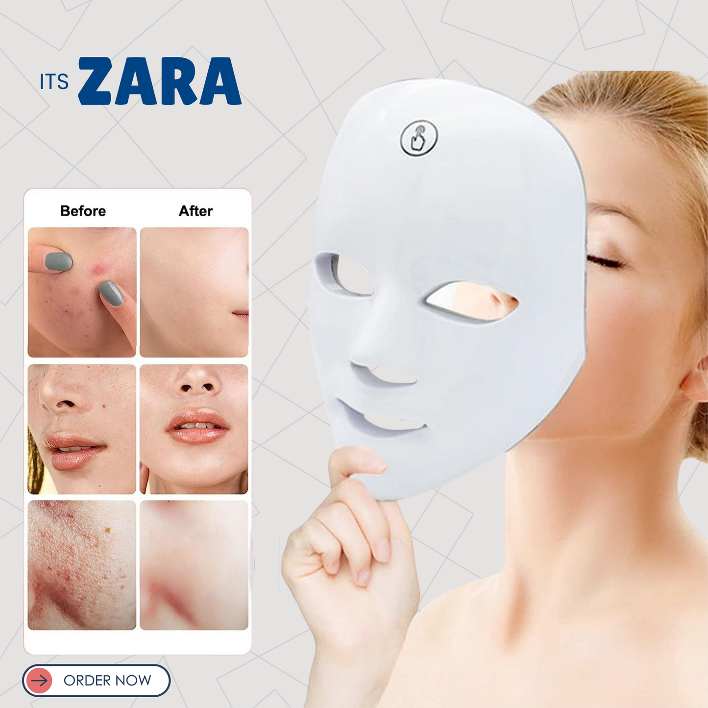 7 Lasers  LED therapy Mask | Rechargeable LED face mask