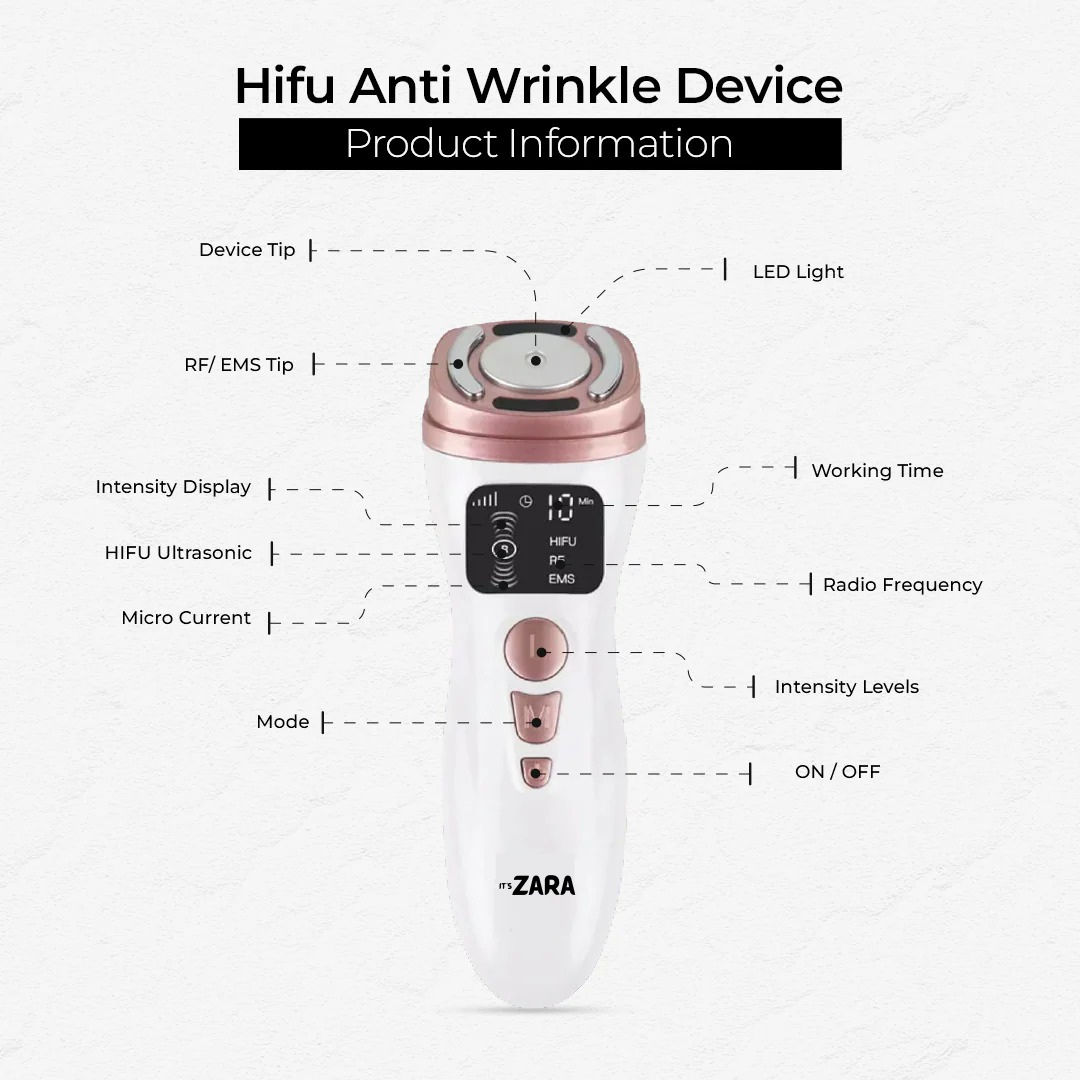 HIFU device for advanced skin tightening, wrinkle reduction, and non‑surgical facial lifting to enhance youthful radiance.