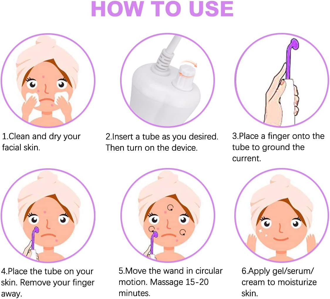 6 IN 1 Portable  High Frequency Facial Skin Wand