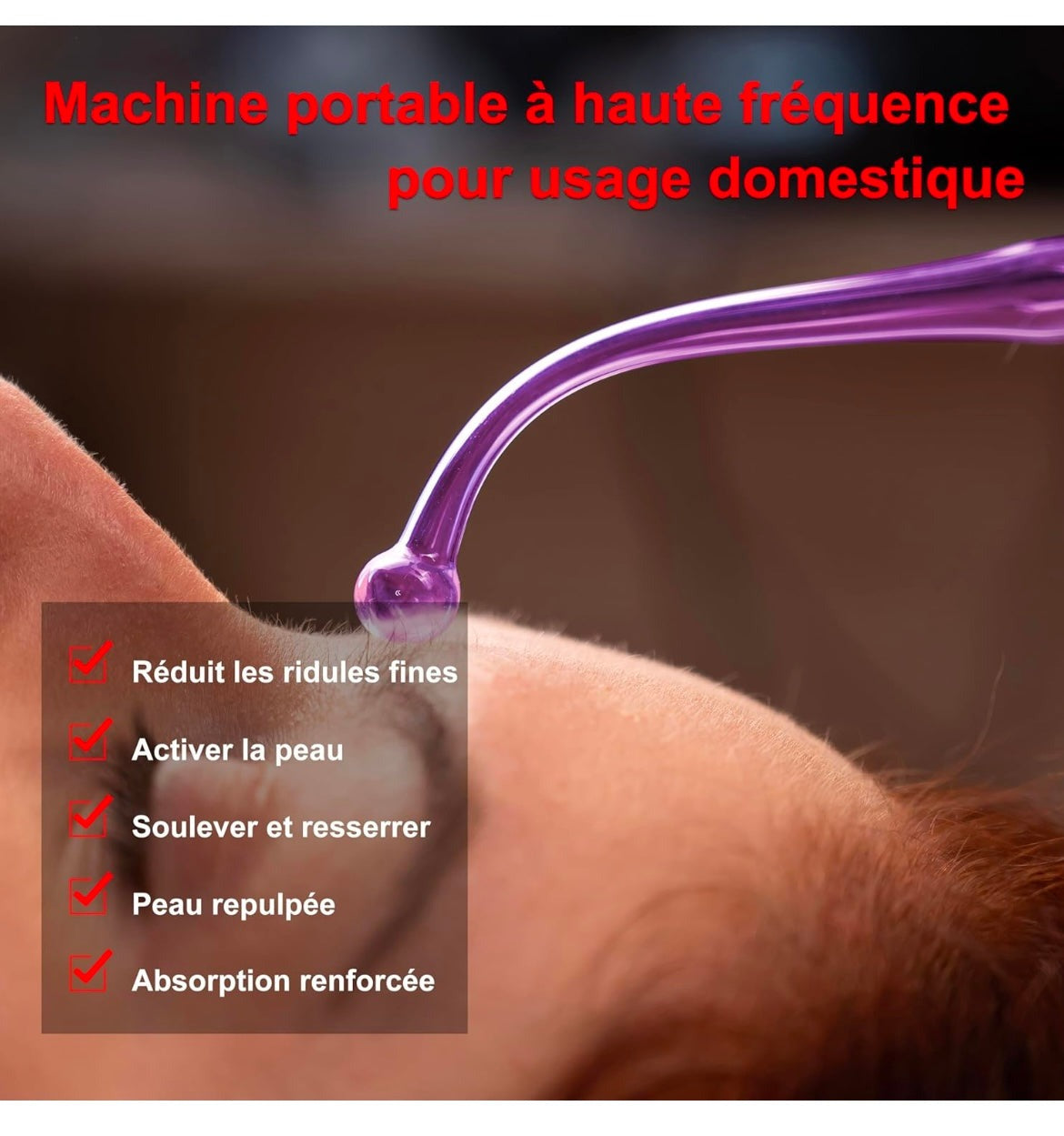 6 IN 1 Portable  High Frequency Facial Skin Wand