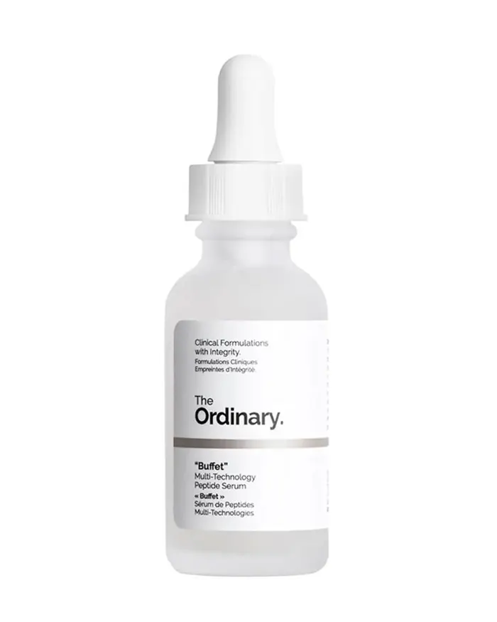 The Ordinary Buffet Multi-Technology Serum: targets multiple signs of aging, hydrates, improves elasticity, and smooths skin
